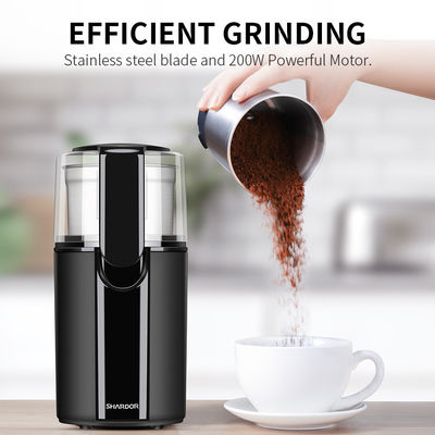 موتور قدرتمند سیاه و سفید سفارشی آسیاب قهوه تیغه های فولادی ضد زنگ دانه های آجیل ادویه
