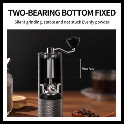 آسیاب قهوه دستی Quiet Conical Burr آسیاب آلومینیوم آلیاژی استیل ضد زنگ 25 گرمی حمل آسان