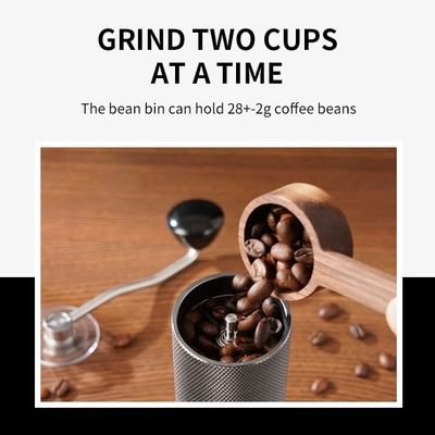 آسیاب قهوه دستی Quiet Conical Burr آسیاب آلومینیوم آلیاژی استیل ضد زنگ 25 گرمی حمل آسان