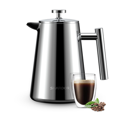 قهوه ساز فرنچ پرس دوجداره عایق 34OZ به سبک کلاسیک SS304