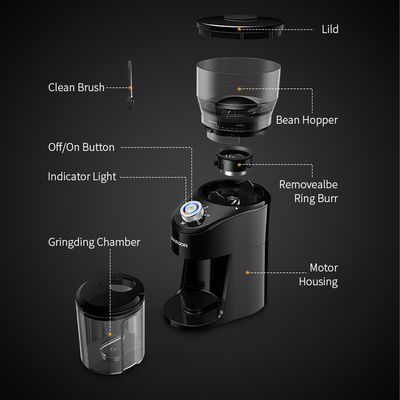آسیاب قهوه مخروطی 220 ولتی شاردور 150 واتی استیل ضد زنگ با نور LED