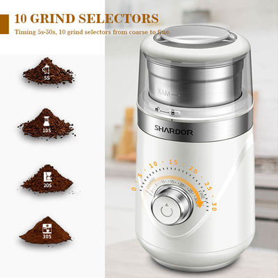 آسیاب قهوه برقی 150 واتی SS304 آسیاب اسپرسو اتوماتیک 70 گرمی