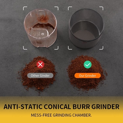 2 - 12 فنجان آسیاب قهوه ضد استاتیک خانگی Burr قفل ایمنی چراغ LED آبی قابل تنظیم